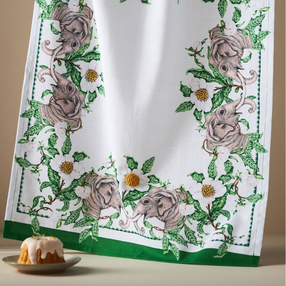 Lou Rota twin Elephants dish towel - Picture 1 of 6